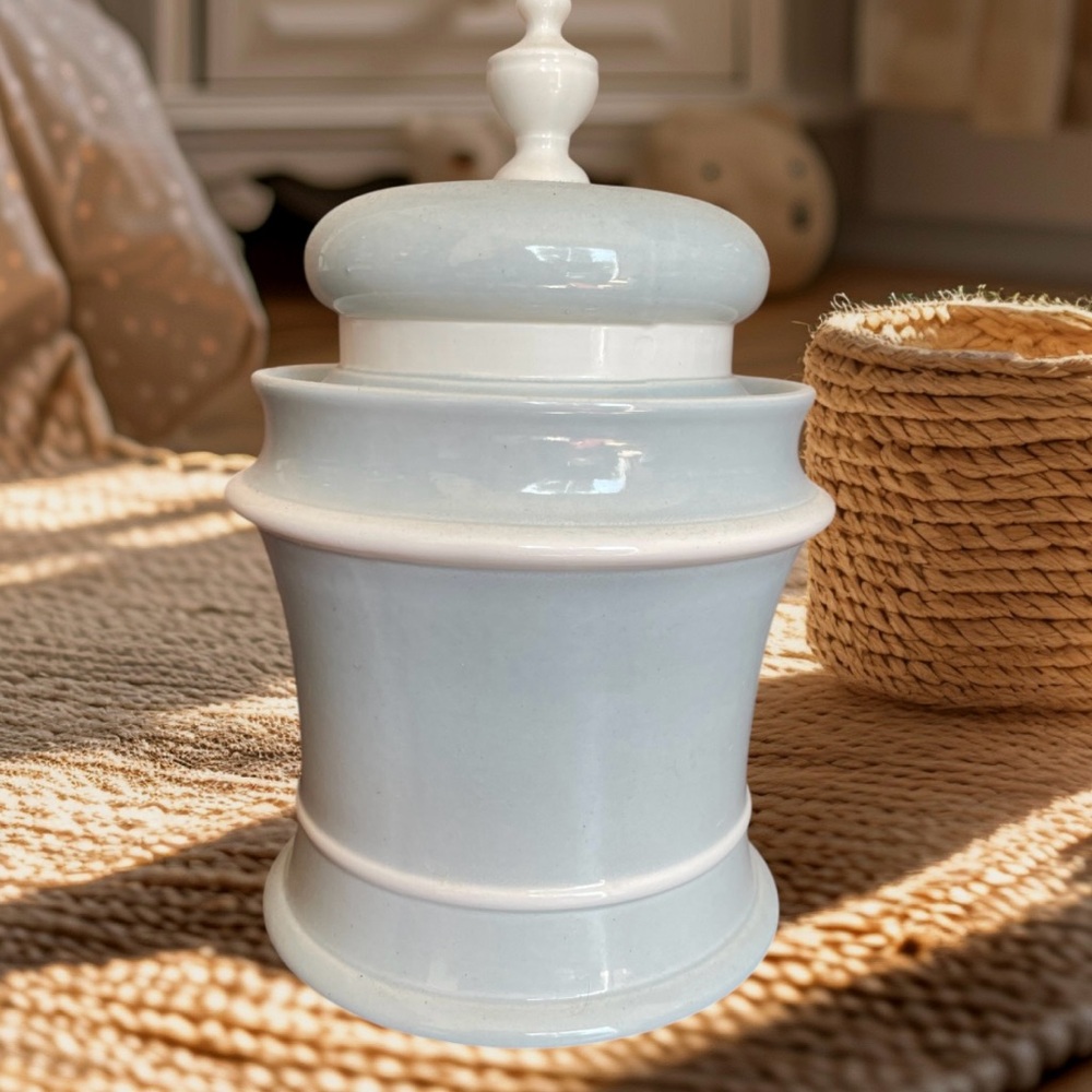 Vintage Mancioli Raymor Pottery 2351 Cookie Jar Canister Blue Made in Italy